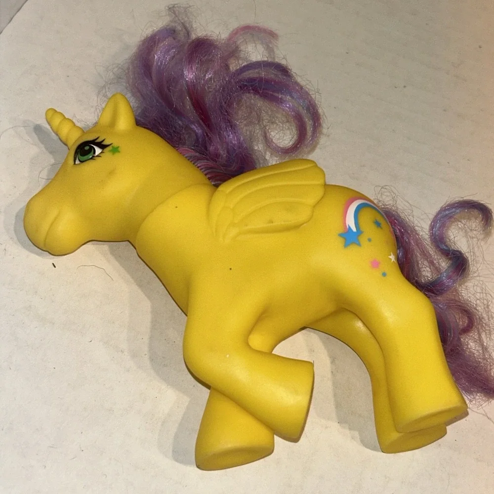 My Little Pony Alicorn Unicorn G1‎ Vintage Fakie Knockoff Rainbow Yellow E4